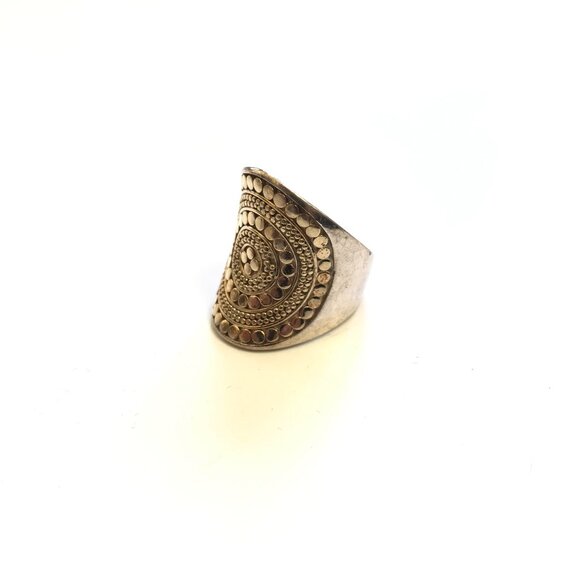 Anna Beck Classic Saddle RIng Womens 9 Two Tone 18K Gold .925 Sterling Silver - Picture 5 of 15